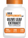 BulkSupplements.com Olive Leaf kivonat kapszula - Olive Leaf kiegészítés, Olive Leaf kapszula - Immuntámogatás, Gluten mentes, 1 kapszula per szerving, 240 Veg kapszula (1-es csomag)