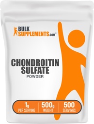 BulkSupplements.com Chondroitin Sulfaty Powder - Chondroitin Sulfaty Supplement, for Joint Support - Gluten Free, 1g per Serving, 500g (1.1 £) (1-es csomag)