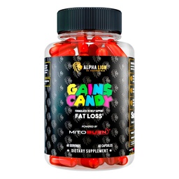 ALPHA Lion Gains Candy, kiegészítő tabletták, amelyek támogatják a fogyás, étvágycsökkentő, Keto- Diet Barátságos, csökkenti a testzsír, frissítő energia és edzés teljesítmény, 60 kapszula (MitoBurn ®)