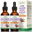 2 Pack máj-egészségügyi folyadék cseppek - 2000mg Tejbogár, Gyermekláncfű gyökér, Articsóka, Silymarin kivonat, & Turmeric Herbs - Vegan, Non-GMO - 4 Fl Oz (120ml)