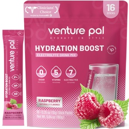 Venture Pal Sugar Free Electrolyte Powder Packets - Liquid Daily IV Drink Mix for Rapid Hydration & Party Recovery 124; 5 Vitamins & 7 Electrolytes