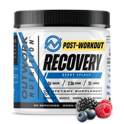 Outwork Nutrition Post Workout Recovery Powder - Creatine Monohidrát, KSM- 66 Ashwagandha & Tart Cherry - Speeds Recovery, Eises Studence - Creatine Powder for Women & Women, Berry Splash, 240