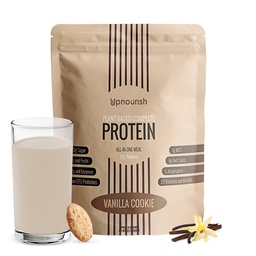 UpNourish Vanilla Cookie Vegan Protein Powder 54 Superfoods Powder, 1,5 milliárd CFU Probiotics 21g Plant Based Protein, No Sugar No Dairy No GMO Dairy Free, Meal Pótlás Shake Keto-Friendly Low- Carb Diet, 15 szerváció
