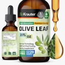 BIO KRAUTER Olive Leaf kivonat folyadék - Olive Leaf tinktúra immuntámogatás - Alkohol és cukor mentes - Vegan Drop 2 Fl.Oz.