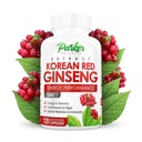 Parker Naturals Koreai Red Ginseng kivonat, 1300mg kivonat Ginger Root és Black Pepper, 20% Ginsenosides Red Panax Ginseng kiegészítés, 120 Caps