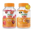 Életképes cink 25 mg Kids + C-vitamin Gyerekek, Gumifélék Bundle - Nagy ízű, vitamin kiegészítés, Gluten mentes, GMO mentes, rágógumi