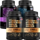 MEDCHOICE Turmeric & Ginger (240ct), Sleep Melatonin (90ct) és Nootropic Brain (60ct) Supplement Bundle - Wellness Trio for Brain, Sleep, & Immune Support - Vegan, Non-GMO, gluténmentes