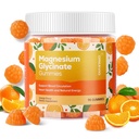 90 Count Magnézium Glicinate Gummees 400mg w / Ashwagandha Supplement - Cukor mentes Cink Magnézium Glicinate Supplement Ashwagandha Gummies Felnőttek számára Orange Flavor
