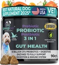 Googipet Probiotics for Dogs Digestive Health - Präbiotika und Probiotika Chews für Hunde Gut Gesundheit + Verdauungsenzyme - Dog Probiotics für Hefe Itchy Skin Itchy Ohren w/Papaya, Kürbis, & Fiber