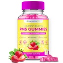 PMS Gummees - Happy Flow PMS Support Supplement for Women - Strawberry PMS Relief Supplement with Vitamin B6 for Hormon Balance, Period Support, Cramps, Hormonal Acne & Bloating Relief (60 gróf)