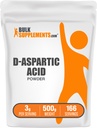 BulkSupplements.com D- Aspartic Acid Powder - D- Aspartic Acid Supplement for men, Unfavored Amino Amino Acid - Pure & Gluten Free, 3g per Serving, 500g (1.1 £) (1 db)