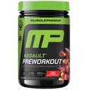 MusclePharm Assault Pre Workout Powder for Men & Women - Energy & Strength Boost Pre- Edzés kiegészítők Beta Alanine, koffein, Creatine & Betain Vízmentes - 30 szervák, Gyümölcs punch Flavor
