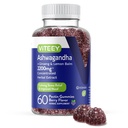 Viteey Ashwagandha Gumies Ginseng & Lemon Balm - Hangulat, Nyugodt & Stressz támogatás Ashwagandha kiegészítők - Vegan, Gluten- Free - 60 gróf