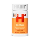 Habit Energy Supplement (60 kapszula) - New Look, Supports Energy, Allerness and Focus, Natural koffein, Vitamins B & C, Green Tea Extract, Vegan, Non-GMO (1 csomag)