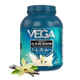 Vega All in One Nutrition Organic - 20g Plant- Based Pea Protein, French Vanilla, 43 Servings, Vitamins A & C, Probiotics, Greens, Vegan, Keto, Gluten Free, 3.63 £(Packaging May Vary)