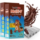 YUM- V 's - Kids Multivitamin rágható csokoládé Bears - Multivitamin gyerekeknek kiegészítés - 16 Vitaminok és ásványi anyagok - Vitaminok, beleértve D, Cink, C, B Complex & More, 60 gróf (2-es csomag)