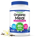 Orgain Organic Vegan Meal helyettesítő fehérje por, Vanilla Bean - 20 g növényi alapú fehérje, glutén mentes, tejmentes, laktóz mentes, szója mentes, cukor hozzáadása nélkül, A sima & Shakes - 2.03lb
