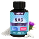 NAC-kiegészítés, N-acetil-cisztein kapszula 800mg, N-acetil-kiegészítés Milk Thistle 200mg-mal, antioxidáns támogatás, Vegan, GMOS-mentes, NAC 90-es számláló (1-es csomag)