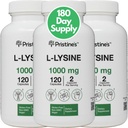 PRISTINE 'S L Lysine 1000mg (3 Pack) Lip & Gum Health Essential Amino Amino Acid Immunity Support Supply Capsules -180 Day Supply Muscle & Tissue Support - Collagen Production - Vegan Gluten Free Non GMO