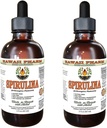 Spirulina Alcohol- Free Liquid Extract, Organic Spirulina (Arthrospira platensis) Szárított Algák Glicerit Természeti Gyógynövény kiegészítés, Hawaii Pharm, USA 2x2 fl.oz
