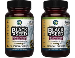 Csodálatos gyógynövények Prémium Fekete Seed olaj kapszula - glutén mentes, nem GMO, hideg sajtolt Nigella Sativa támogatások emésztési egészség, immuntámogatás, agy funkció - 90 Count, 500mg (2-es csomag)