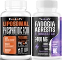 Foszfatidikus sav 2000mg Fadogia Agrestis 1400mg-mal és Tongkat Ali 1000mg maximális hatáserősségre, Energy & Muscle Building Bundle