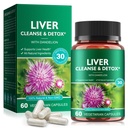 Máj tisztítás méregtelenítés és javítás - Egészségügyi Máj Támogató Gyógynövény kiegészítés Milk Thistle, Burdock, Turmeric Curcumin, Gyermekláncfű, és több - 60 Vegán Folyékony Phyto- Caps
