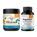 Sandhu szarvasmarha Colostrum Powder & Magnézium Glicinate Lysinát Capprovine 124; Segít Gut, Immune Heath & Alvástámogatás