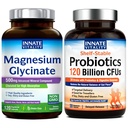 Innate Vitality Magnézium Glicinate & Probiotics 120 Million Bundle, Non-GMO, No Gluten Dairy Soy & Vegan, Magnézium (120 Caps) & Probiotic (30 Caps)