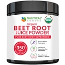 Organic Beet Juice Powder - 20: 1 Concentration Beet Powder Organic - Circulation Support - Rich in Nitric Oxide - Cold- Pressed 100 Servings of Beet Root Powder Supplement- 12.3oz