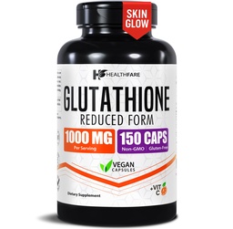 Healthfare Glutathione kiegészítés 1000mg Magas tisztaságú, 124; 150 Vegán Kapszula, 124; Immun & Detox Support