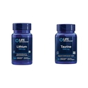 Life Extension Lítium 1000 mcg és Taurine 1000 mg - Brain Health, Anti-Aging, Longevity, Memory, Cognition, Mood, Heart, Máj, Izom és Gyakorlat Support - 100 Count