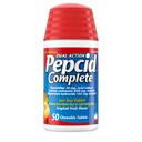 Pepcid Complete Acid Reducer + Antacid for Acid Reflux, 10mg Famotidin, 800mg Calcium Carbonate & 165mg Magnesium Hydroxide per Heartburn Tablet, Antacid Chews, Tropical Fruit, 50 ct
