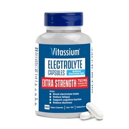 Vital Extra Strength Electrolyte kapszula, 750mg nátrium POTS és magas nátriumtartalmú étrend kezelésére, ízesítetlen, 100 sótabletta (méret 00)