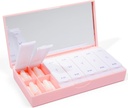 port X POLISH Designer Weekly Pill Box Organizer (AM / PM 2X Daily, Blush Pink)