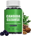 Candida Cleanse, Candida and Detox Support Gumies, 10- in1 Advanced Formule with Black Walnut, PAU D 'Arco & Wormwood, Non-GMO 60 Gumies