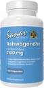 Sanar Naturals Ashwagandha 2,100 mg - Stress & Mood Support Supplement - Promotes Focus and Standent Energy, Ashwaghanda Powder and Root Extract Blend with Black Pepper - Non-GMO, 120 kapszula