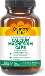 Ország Life Target- Mins Kalcium Magnézium Komplex - 1000mg Kalcium, 500mg Magnézium, Gluten- Free Supplement for Bone Health