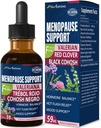 Black Cohosh Menopauza Support Drops, Phytoösztrogen Supplements W / Red Clover, Motherwort & St. John 's Wort kivonat forró villanások, éjszakai izzadás & Comfort. Cimicifuga para Menopausia. 2oz