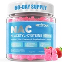 Nextdia NAC Gummi für Kinder & Erwachsene, Kaubare N-Acetyl Cystein Supplement 600mg 1000mg w/Vitamin C, Zink, Elderberry für Antioxidantien & Immununterstützung, Lung & Liver Gesundheit, Sugar Free, 120 Ct