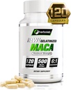 Perui Maca Root Powder kapszula férfiaknak és nőknek organikus fekete makával, vörös maca, sárga maca gyökérkivonat kapszula, zselatinizált 2000 mg naponta, Lepidium Meyenii, Perui ginseng, Vegan Pills