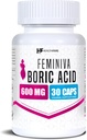 Healthfare Feminiva Boric Acid Vaginal Vaginal Suppossupposive 124; 30 Count 124; 600mg VAS4; Intimate Health Supporting