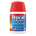 Pepcid complete acid reducer + Antacid for Acid Reflux, 10mg Famotidin, 800mg kalcium-karbonát & 165mg Magnézium-hidroxid / Heartburn tabletta, Antacid Chews, Trópusi gyümölcs, 25 mg