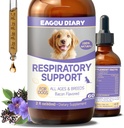 Eagoulary kutya köhögés kezelés, folyékony kennel köhögés kezelés lizin, Mullein, Vitaminok, természetes kiegészítése kutya légzőszervi, Tüsszentés, száraz, nedves és Barky Relief (60ml / 2 Fl Oz)