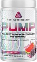 Core Nutritionals Pump Full- Spectrum Non- Stimulant Pre- Workout, N03T Nitrate, Peak02, Alpha GPC, maximális szivattyú, erő, és teljesítmény 20 Servings (Görögdinnye Grape)