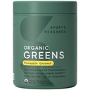 Sport Research ® Organic Ananász Kókusz Zöldek - Emésztési egészség, Természeti energia és hangulattámogatás * - Certified Organic Powder - 20 Servings