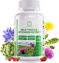 Milk Thistle kiegészítés, Máj Cleanse Detox & javítási képlet, 16- in- 1 Gyógynövény Máj Támogató Pirula Articsóka, L- Ergothionein, Turnjube Gyermekláncfű kivonat máj & antioxidáns 120 kapszula