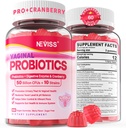 Vaginalis probiotikumok gumik a nők PH Balance, Odor Control Prebiotics, Cranberry, D-Mannose, Promotes Feminine Egészséges Vaginalis Flora, Vizeleti Tract, Élesztő, emésztési támogatás, Sugar Free, 120Cts