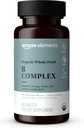 Elemek Organic Whole Food B Complex, 98% Teljes Food Forrás, Diétás és egyéb összetevők származó egész élelmiszerek, 60 tabletta