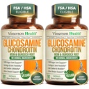 Glükozamin Chondroitin MSM - Glukozamin-szulfáttal rendelkező nők és férfiak közös támogatása 1500 mg, Chondroitin és MSM - porc, közös egészség és rugalmasság céljára - 2 Pack, Vegan